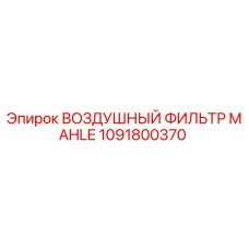 1091800370 ВОЗДУШНЫЙ ФИЛЬТР MAHLE by Epiroc