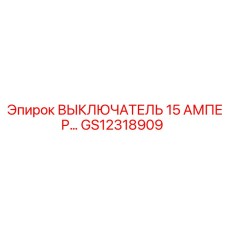 GS12318909 ВЫКЛЮЧАТЕЛЬ 15 АМПЕР Epiroc