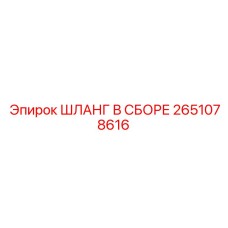 2651078616 ШЛАНГ В СБОРЕ Epiroc