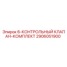 2906051900 6-КОНТРОЛЬНЫЙ КЛАПАН-КОМПЛЕКТ Epiroc