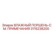 3115238200 ВЛАЖНЫЙ ПОРШЕНЬ-СМ. ПРИМЕЧАНИЯ Epiroc