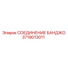 3719013011 СОЕДИНЕНИЕ БАНДЖО Epiroc