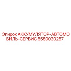 5580030257 АККУМУЛЯТОР-АВТОМОБИЛЬ-СЕРВИС Epiroc
