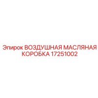 17251002 ВОЗДУШНАЯ МАСЛЯНАЯ КОРОБКА Epiroc