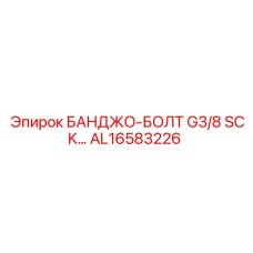 AL16583226 БАНДЖО-БОЛТ G3/8 SCK… Epiroc