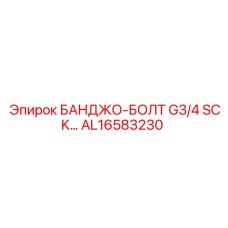 AL16583230 БАНДЖО-БОЛТ G3/4 SCK… Epiroc