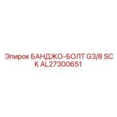 AL27300651 БАНДЖО-БОЛТ G3/8 SCK Epiroc