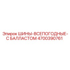 4700390761 ШИНЫ-ВСЕПОГОДНЫЕ-С БАЛЛАСТОМ Epiroc