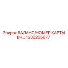 1630205677 БАЛАНС/НОМЕР КАРТЫ ВЧ… Epiroc