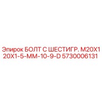 5730006131 БОЛТ С ШЕСТИГР. М20X120X1-5-ММ-10-9-D Epiroc