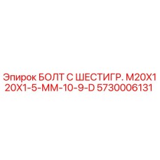 5730006131 БОЛТ С ШЕСТИГР. М20X120X1-5-ММ-10-9-D Epiroc