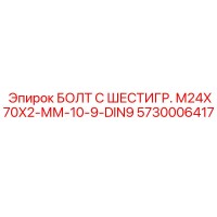 5730006417 БОЛТ С ШЕСТИГР. М24X70X2-ММ-10-9-DIN9 Epiroc