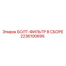 2236100695 БОЛТ-ФИЛЬТР В СБОРЕ Epiroc