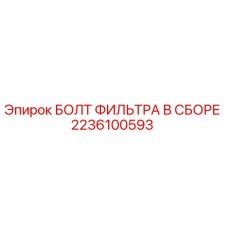 2236100593 БОЛТ ФИЛЬТРА В СБОРЕ Epiroc