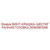 2695981056 ВИНТ-КРЫШКА-ШЕСТИГРАННАЯ ГОЛОВКА Epiroc