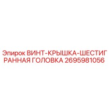 2695981056 ВИНТ-КРЫШКА-ШЕСТИГРАННАЯ ГОЛОВКА Epiroc