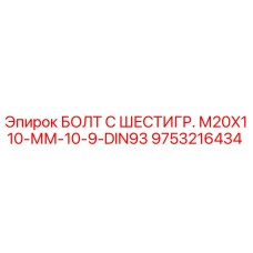 9753216434 БОЛТ С ШЕСТИГР. М20X110-ММ-10-9-DIN93 Epiroc