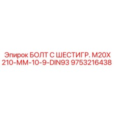9753216438 БОЛТ С ШЕСТИГР. М20X210-ММ-10-9-DIN93 Epiroc