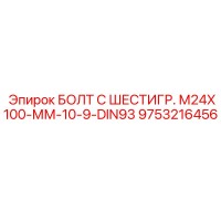 9753216456 БОЛТ С ШЕСТИГР. М24X100-ММ-10-9-DIN93 Epiroc