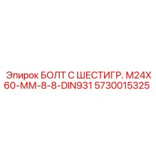 5730015325 БОЛТ С ШЕСТИГР. М24X60-ММ-8-8-DIN931 Epiroc