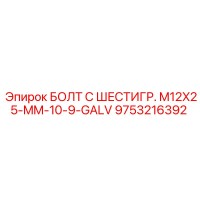 9753216392 БОЛТ С ШЕСТИГР. M12X25-MM-10-9-GALV Epiroc
