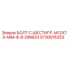 5730015253 БОЛТ С ШЕСТИГР. М12X70-ММ-8-8-DIN933 Epiroc