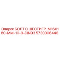 5730006446 БОЛТ С ШЕСТИГР. М16X180-ММ-10-9-DIN93 Epiroc
