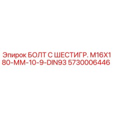 5730006446 БОЛТ С ШЕСТИГР. М16X180-ММ-10-9-DIN93 Epiroc