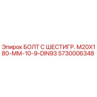 5730006348 БОЛТ С ШЕСТИГР. М20X180-ММ-10-9-DIN93 Epiroc