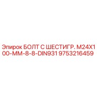 9753216459 БОЛТ С ШЕСТИГР. М24X100-ММ-8-8-DIN931 Epiroc