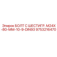 9753216470 БОЛТ С ШЕСТИГР. М24X-80-ММ-10-9-DIN93 Epiroc