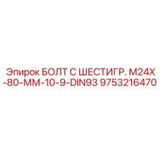 9753216470 БОЛТ С ШЕСТИГР. М24X-80-ММ-10-9-DIN93 Epiroc
