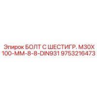 9753216473 БОЛТ С ШЕСТИГР. М30X100-ММ-8-8-DIN931 Epiroc