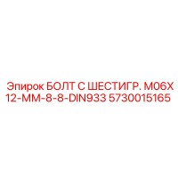 5730015165 БОЛТ С ШЕСТИГР. М06X12-ММ-8-8-DIN933 Epiroc