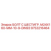 9753216464 БОЛТ С ШЕСТИГР. М24X160-ММ-10-9-DIN93 Epiroc