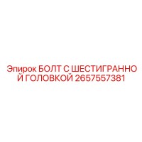 2657557381 БОЛТ С ШЕСТИГРАННОЙ ГОЛОВКОЙ | Epiroc