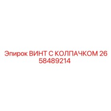 Винт с колпачком артикул 2658489214 производства Epiroc