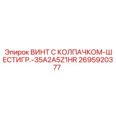2695920377 ВИНТ С КОЛПАЧКОМ-ШЕСТИГР.-35A2A5Z1HR Epiroc