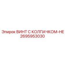 Винт с колпачком для гидросистем Epiroc арт.2695953030