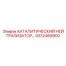 GS12469900 КАТАЛИТИЧЕСКИЙ НЕЙТРАЛИЗАТОР Epiroc