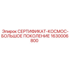 1630006800 СЕРТИФИКАТ-КОСМОС-БОЛЬШОЕ ПОКОЛЕНИЕ Epiroc