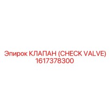 1617378300 КЛАПАН (CHECK VALVE) Epiroc
