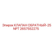 2657552275 КЛАПАН ОБРАТНЫЙ-25NPT Epiroc