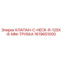 1619651000 КЛАПАН-C-HECK-R-125X-8-MM-ТРУБКА Epiroc