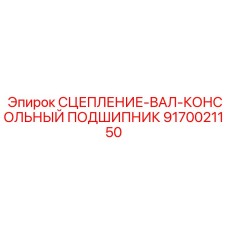 9170021150 СЦЕПЛЕНИЕ-ВАЛ-КОНСОЛЬНЫЙ ПОДШИПНИК Epiroc
