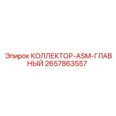 2657863557 КОЛЛЕКТОР-ASM-ГЛАВНЫЙ Epiroc