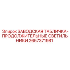 2657371981 ЗАВОДСКАЯ ТАБЛИЧКА-ПРОДОЛЖИТЕЛЬНЫЕ СВЕТИЛЬНИКИ Epiroc