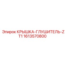 1613570800 КРЫШКА-ГЛУШИТЕЛЬ-ZT1 Epiroc