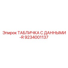 9234001137 ТАБЛИЧКА С ДАННЫМИ-R Эпирок