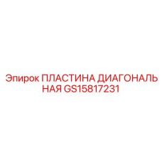 GS15817231 ПЛАСТИНА ДИАГОНАЛЬНАЯ Epiroc